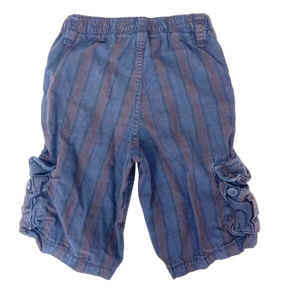 Baby Gap Blue Maroon Striped Cargo Shorts Sz 5T - Picture 3 of 4